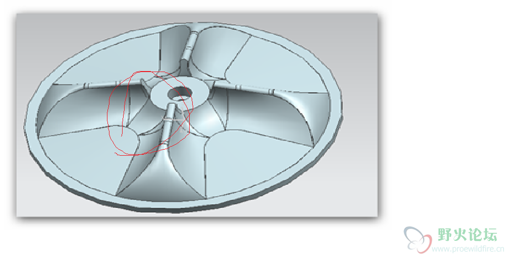 洗衣机搅水轮应该怎么画! - Pro\/E 零件建模 - 野