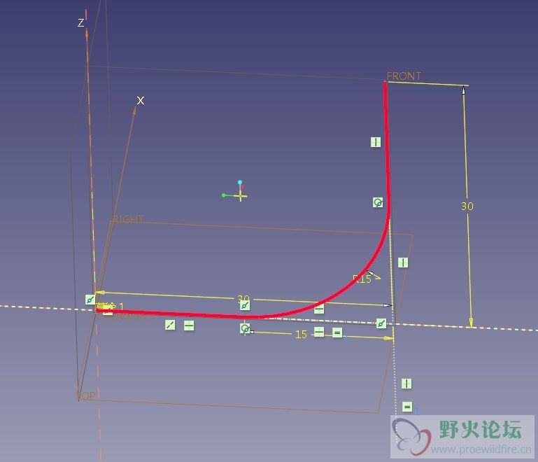 1.草绘YZ平面