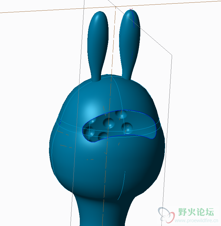 头部曲面是有上下两个曲面连接起来的。。。中间用拉伸切除掉了，然后上下用边界混合连接起来的，不知是否是 ...