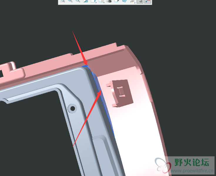 表面补好，怎么实体化与红色部分衔接好