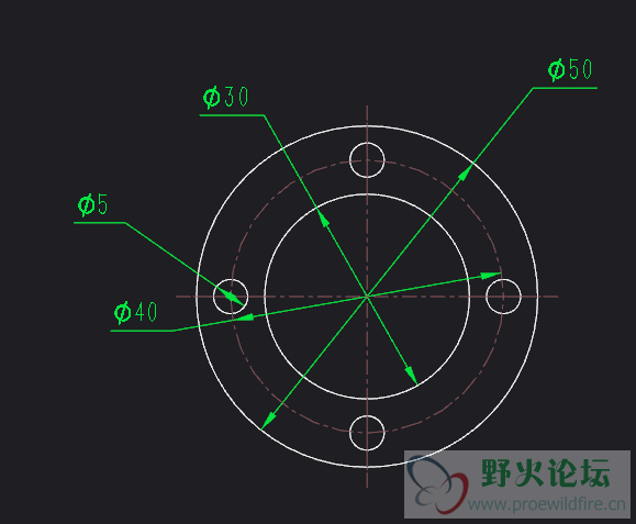 用放置孔命令后的工程图.png