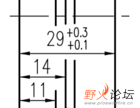 如图所示，29这个尺寸将轮廓线打断了