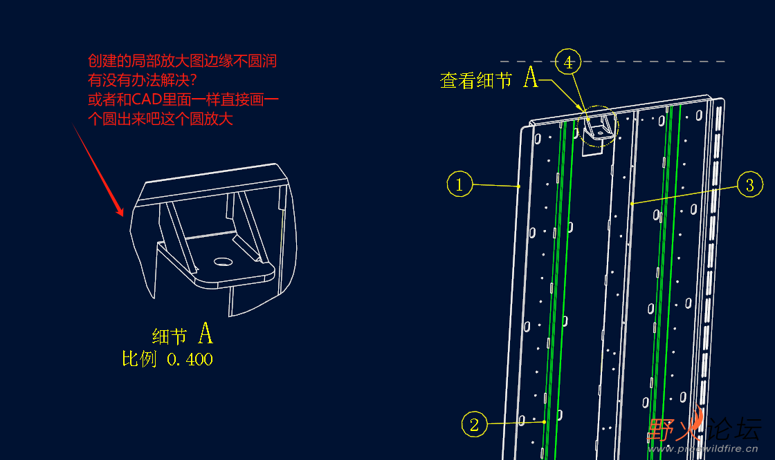 这个是在CREO工程图中的效果