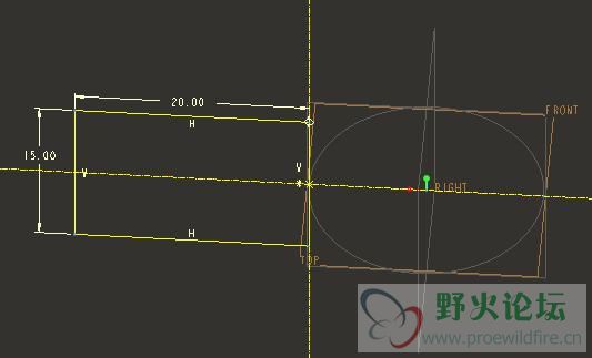 基准圆与草绘截面