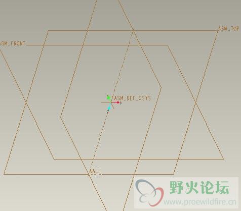 这是新建的基准轴线，我想让它跟销子的轴线重合