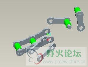 把一个链节作为元件再装配时,转动链条,链节里的元件好像没有约束一样,零件是零乱的,不知道我说的清楚吗?